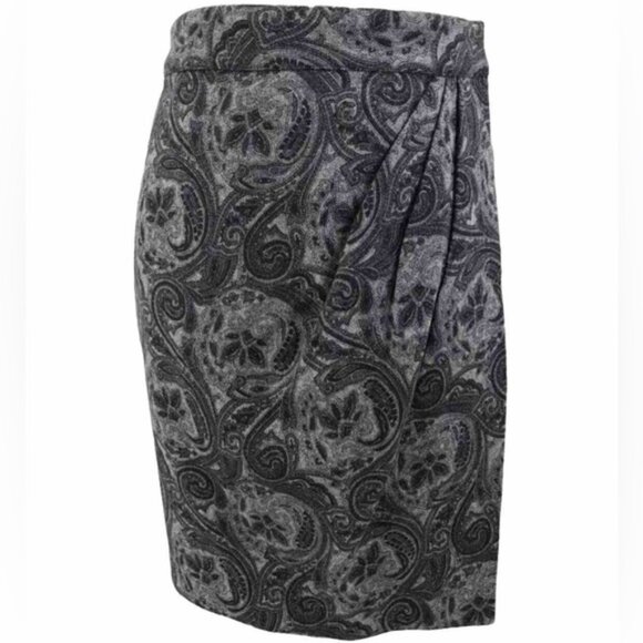 NWT TALBOTS WOOL Blend Paisley Wrap Pencil Lined Knee Length Skirt Size 4 - Picture 3 of 15